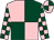 pink, dark green quartered, checked sleeves