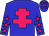 Big-blue body, rose cross of lorraine, big-blue arms, rose stars, big-blue cap, rose stars