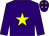 Purple, yellow star and stars on cap