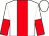 White, red stripe, white and red halved sleeves, white cap