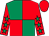 Emerald green and red (quartered), red sleeves, emerald green stars, red cap