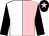 Pink and White halved, black sleeves, pink cap, black star