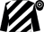 Black and white diagonal stripes, hooped cap