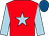 RED, LIGHT BLUE star and sleeves, ROYAL BLUE cap