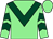 Light green, dark green chevron, chevrons on sleeves