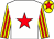 White, red star, yellow & red striped sleeves, yellow cap, red star