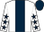 White, dark blue stripe, white sleeves, dark blue stars and cap