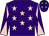 Purple, pink stars, diabolo on sleeves and stars on cap