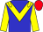 Blue, yellow chevron, epaulets, yellow sleeves, red cap