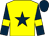 yellow, dark blue star, yellow armbands on dark blue sleeves, dark blue cap