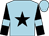 Light blue, black star, black sleeves, light blue armlets