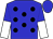 Blue body, black spots, blue cap