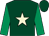 Dark green, beige star, emerald green sleeves