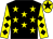 Black, yellow stars, yellow sleeves, black diamonds, yellow cap, black star