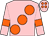 Pink, large orange spots, armlets and spots on cap