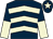 Dark blue, beige chevrons, halved sleeves and star on cap