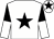 White, black star, black and white halved sleeves, white cap, black star