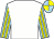 White, light blue and yellow striped sleeves, quartered cap