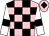 Pink and black check, white sleeves, black armlets, pink cap, black diamond