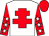 White, red cross of lorraine, red sleeves, white stars, red cap