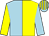 Light blue and yellow (halved), sleeves reversed, light blue and yellow striped cap