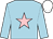 Light blue, pink star, white cap