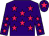 Purple body, rose stars, purple arms, rose stars, purple cap, rose star