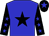 Blue body, black star, black arms, blue stars, black cap, blue star