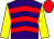 Purple & red chevrons, yellow sleeves, red cap