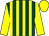 Dark green and yellow stripes, yellow sleeves and cap