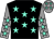 Black, Aqua stars, Grey sleeves, Aqua stars, Grey cap, Aqua stars