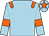 light blue, orange epaulettes, orange armlets, orange star on cap