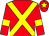 Red, yellow cross sashes, yellow armlet, yellow star on cap