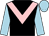 black, pink chevron, light blue sleeves and cap