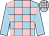 Light blue and pink check, light blue sleeves