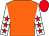 Orange, white sleeves, red stars and cap