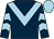 Dark blue, light blue chevron, chevrons on sleeves, light blue cap