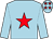 Light blue, red star and stars on cap