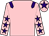 Pink, purple epaulettes, pink sleeves, purple stars, pink cap, purple star