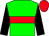 Green body, red hoop, black arms, red cap