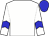 White, white arms, blue chevron, blue cap