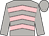 Light grey, pink chevrons, light grey sleeves and cap