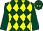 Dark green and yellow diamonds, dark green sleeves