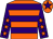 Orange, purple hoops, purple sleeves, orange stars, orange cap, purple star