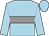 Light blue, grey hoop, light blue sleeves, light blue cap