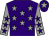 Purple, grey stars, grey sleeves, purple stars, purple cap, grey star