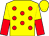 Yellow, red spots, halved sleeves, yellow cap