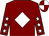 Maroon, white diamond, maroon sleeves, white stars, quartered cap