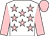 White, pink stars, sleeves and cap