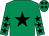 Emerald Green, black star, Black stars on sleeves and cap